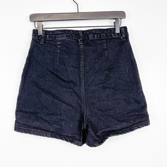 Nasty Gal Size 4 US High Rise Cotton Denim Shorts Black - Picture 3 of 7